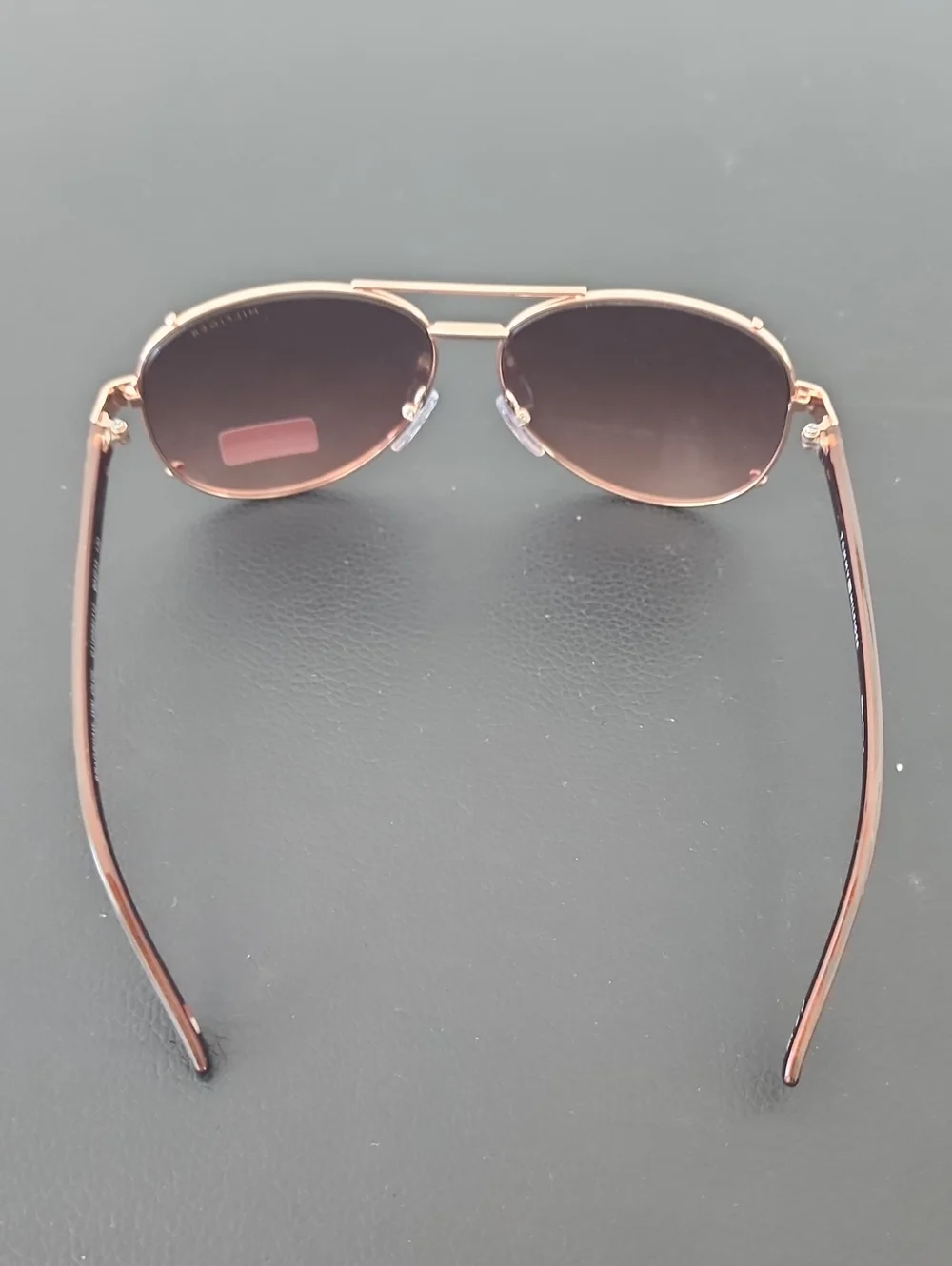 Tommy Hilfiger Rose Gold Aviator Sunglasses with Brown Lenses